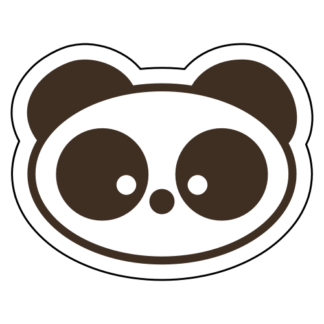 Small Eyed Panda Sticker (Brown)